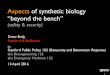 Synthetic Biology beyond the bench: Biosafety & biosecurity