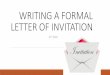Writing a formal letter of invitation, 2º eso