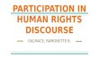 participation in human rights discourse