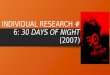 30 days of night individual research 6