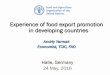 Experience of food export promotion in developing countries