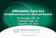 Affordable Care Act Compliance Issues for 2016 and Beyond