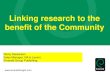 Presentation emerald linking research to the benefit of the community