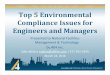 Top 5 Environmental Compliance Issues for Engineers and Managers