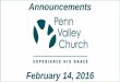 Penn Valley Church Announcements 2 14 16
