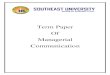Term paper Of Managerial Communication