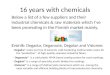 16 years  of  chemical distribution