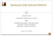 Syracuse City School District STLE Update