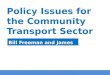 Policy issues for the community transport sector