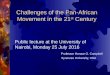 Prof Horace Campbell Lecture On Challenges of the Pan-African movement in the 21st century
