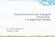 Good Governance and Engaged Citizenship ~ A View from Kerala