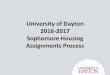 University of Dayton 2016-2017 Sophomore Housing Assignments 