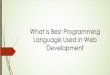 What is Best Programming Language Used In Web Development