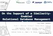 On the Support of a Similarity-Enabled Relational Database Management System in Civilian Crisis Situations