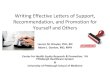 Writing Effective Letters of Support, Recommendation, and 