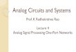 Prof. K Radhakrishna Rao Lecture 4 Analog Signal Processing One 