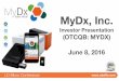 MyDx Corporate Presentation June 2016