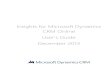 Insights for Microsoft Dynamics CRM Online User's Guide December 