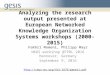 Analyzing the research output presented at European Networked Knowledge Organization Systems workshops (2000-2015)