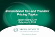 International Tax and Transfer Pricing Topics