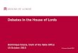 Debates outreach seminar House of Lords October 2015