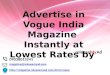 Advertising in Vogue India Magazine through releaseMyAd