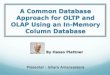 A Common Database Approach for OLTP and OLAP Using an In-Memory Column Database