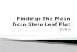 Finding the Mean from Stem Leaf Plot