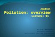 Lecture 1 pollution overview