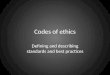 Journalistic Codes of Ethics