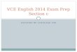 VCE English Exam Section C Prep
