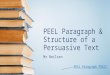 Peel paragraph and structure of a persuasive text