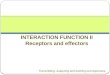 Interaction function II. Receptors and effectors