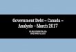 Canadian Government debt can lead to program cuts and taxation increase down the road