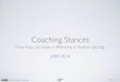 What coaching stances can do for you in Kanban settings