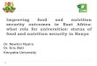STATUS of FOOD and NUTRITION SECURITY IN KENYA