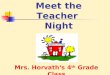Meet the teacher night 2015-2016