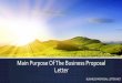 Main Purpose Of The Business Proposal Letter