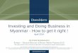 Investing and Doing Business in Myanmar   How to Get It Right!