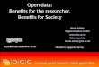 Kevin Ashley_Sharing research data: benefits for the researcher, benefits for society