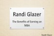 Randi Glazer - The Benefits of Earning an MBA