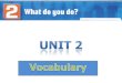 Vocabulary - Unit 2
