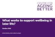 What works to support wellbeing in later life?