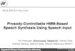 Prosody-Controllable HMM-Based Speech Synthesis Using Speech Input