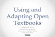 Using and Adapting Open Textbooks