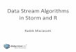 Data Stream Algorithms in Storm and R