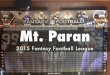 Mt. Paran Makes History - 2015 Fantasy Football League