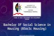 Bachelor Of Social Sciences in Housing