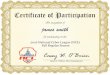 james smith - Certificate of Participation