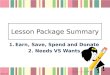 Lesson package summary for p1 and p2
